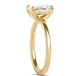 Solitaire Radiant Cut Diamond Ring, 18K Yellow Gold