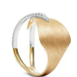 Split Shank Two-Tone Diamond Ring, 14K Mixed Gold