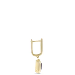 Square Amethyst Earrings, 14K Yellow Gold