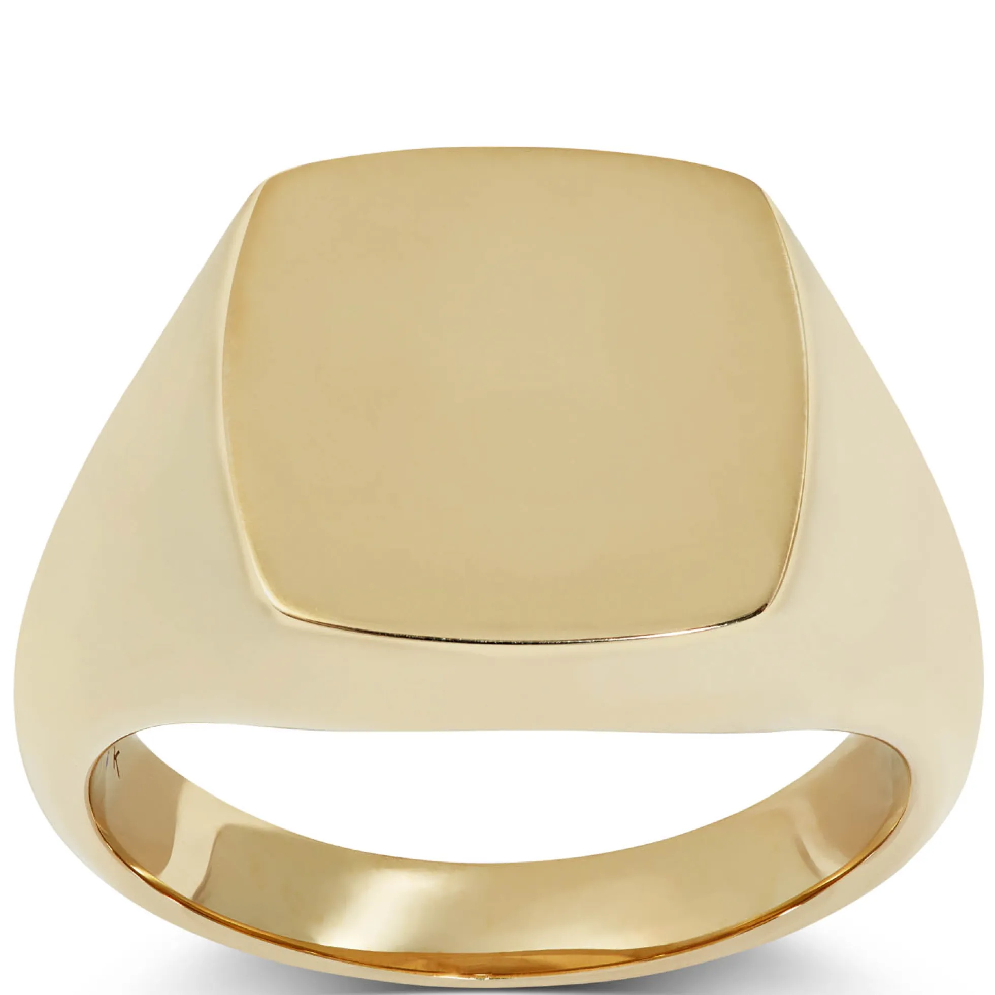 Square Cushion Signet Ring, 14K Yellow Gold