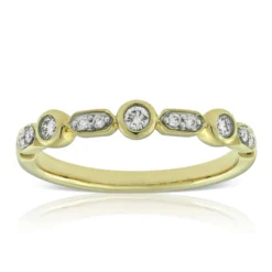 Stackable Geometric Diamond Band, 1/10 cttw