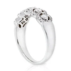5-Stone Diamond Halo Ring 14K