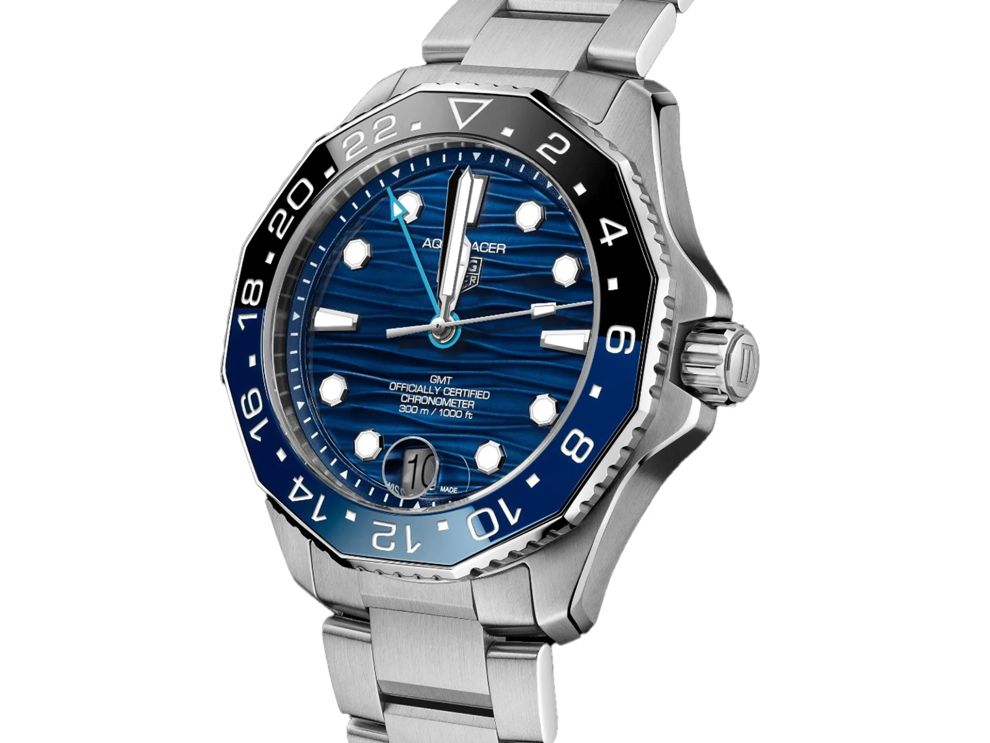 TAG Heuer Aquaracer Professional 300 GMT Blue Dial Stainless Steel Watch, 42mm