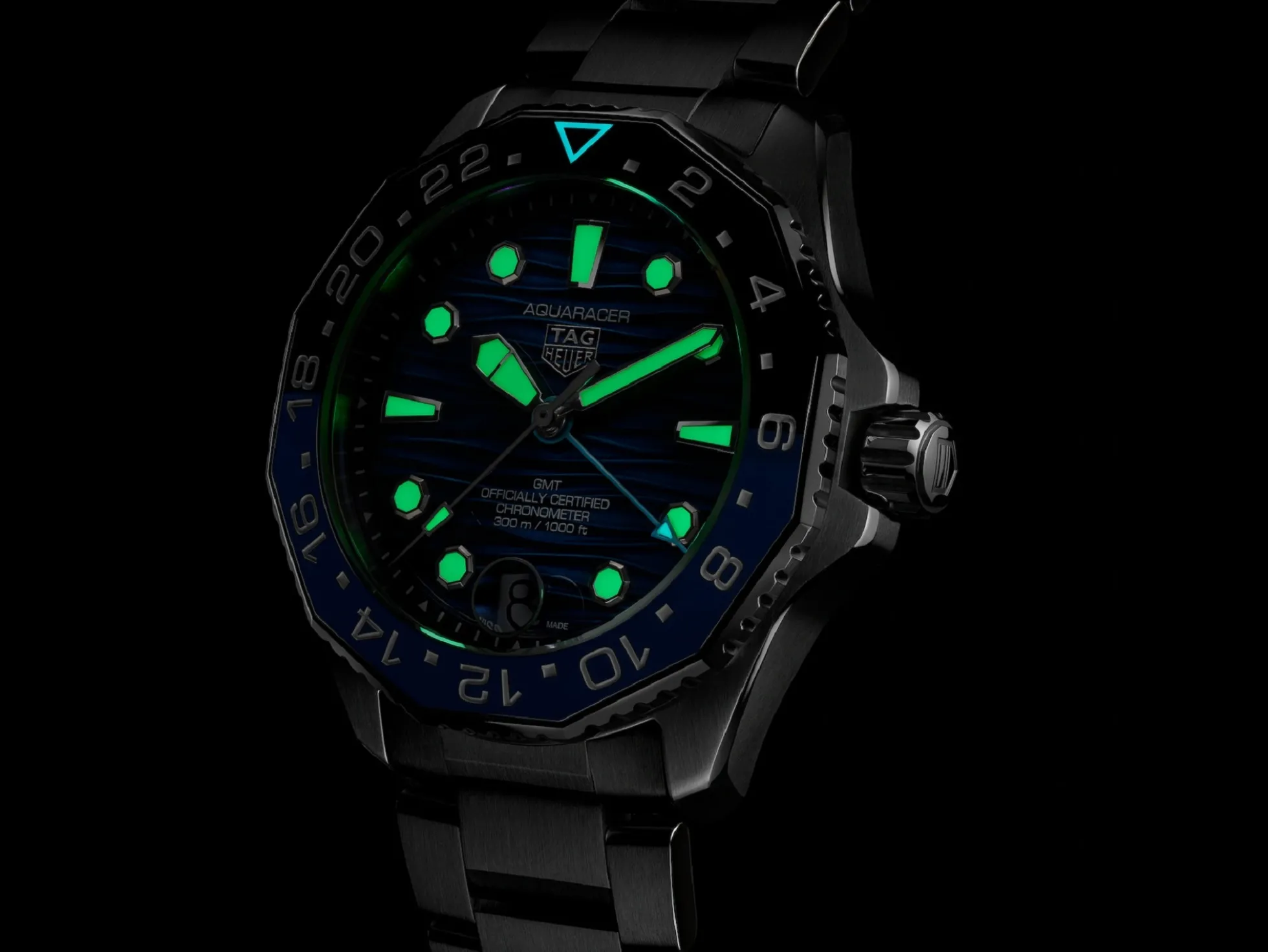 TAG Heuer Aquaracer Professional 300 GMT Blue Dial Stainless Steel Watch, 42mm