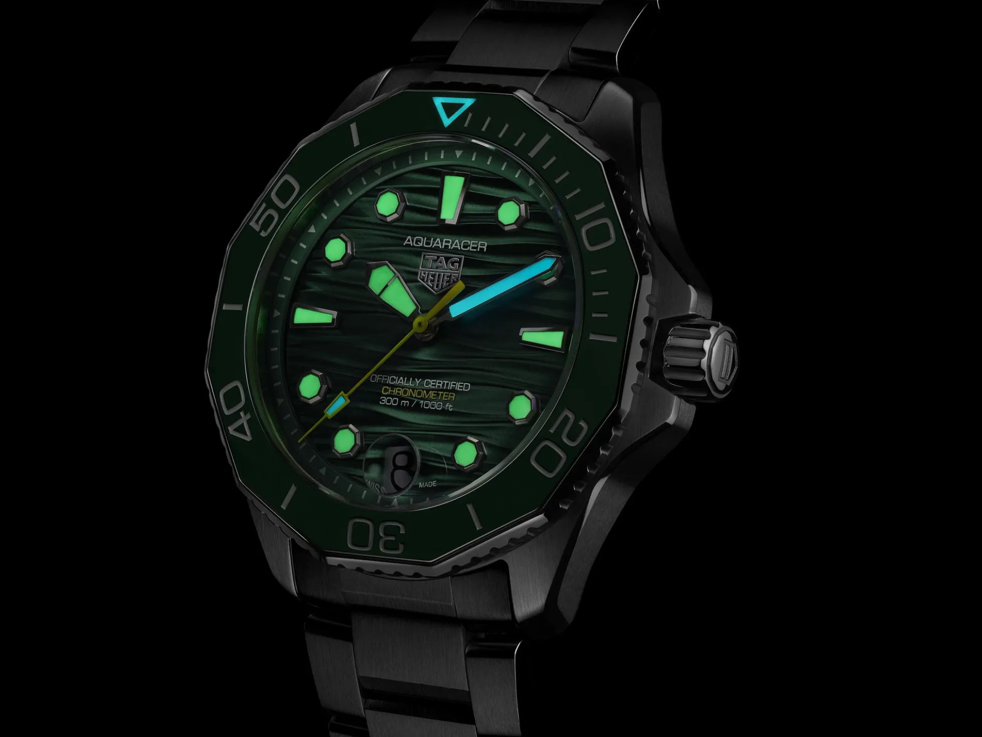 TAG Heuer Aquaracer Professional 300 Green Dial, Stainless Steel Watch, 42mm