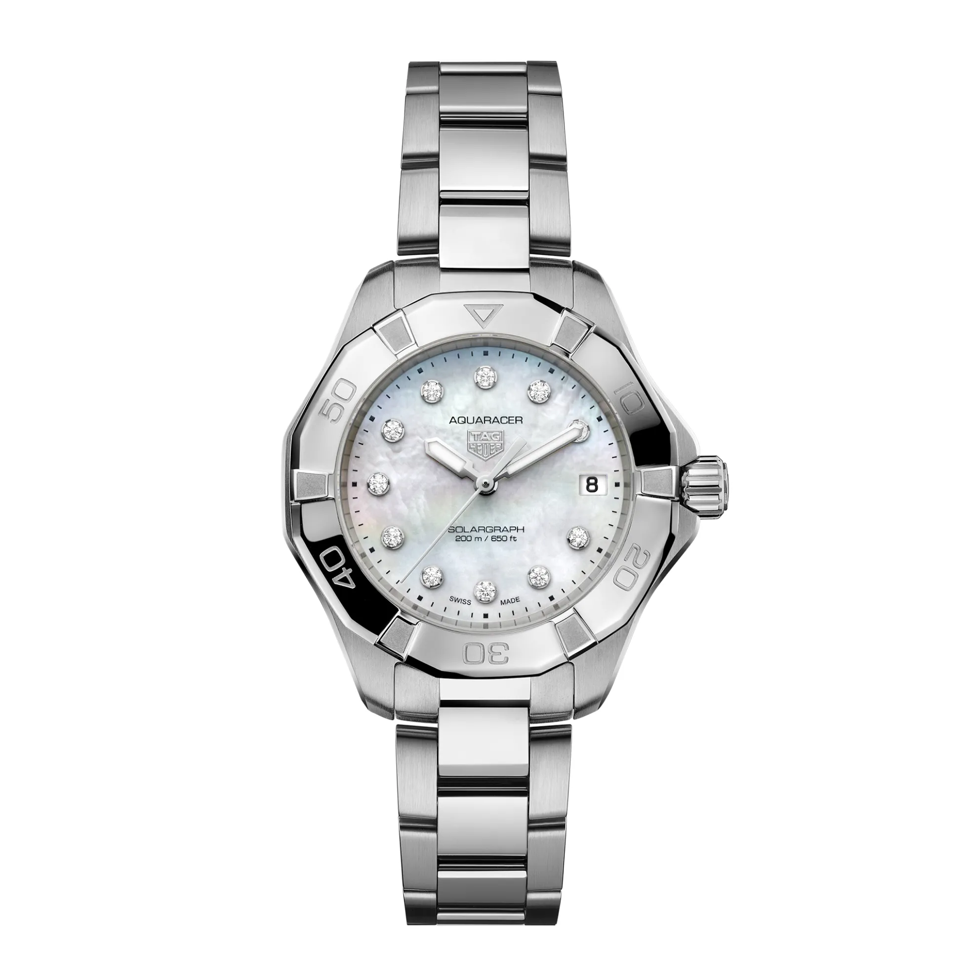 TAG Heuer Aquaracer Professional 200 Solargraph White Dial, 34mm