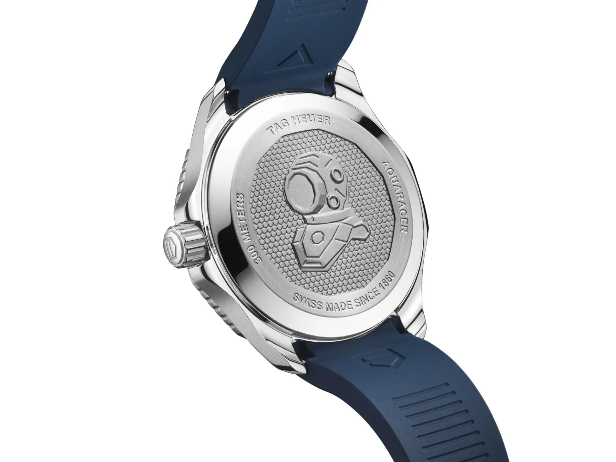 TAG Heuer Aquaracer Professional 300 Blue Dial Blue Rubber Strap Watch, 42mm