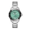 TAG Heuer Aquaracer Professional 300 Watch Turquoise Diamond-Set Dial Steel Bracelet, 36mm