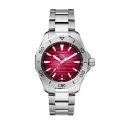 TAG Heuer Aquaracer Professional 200 Watch Red Dial Steel Bracelet, 40mm