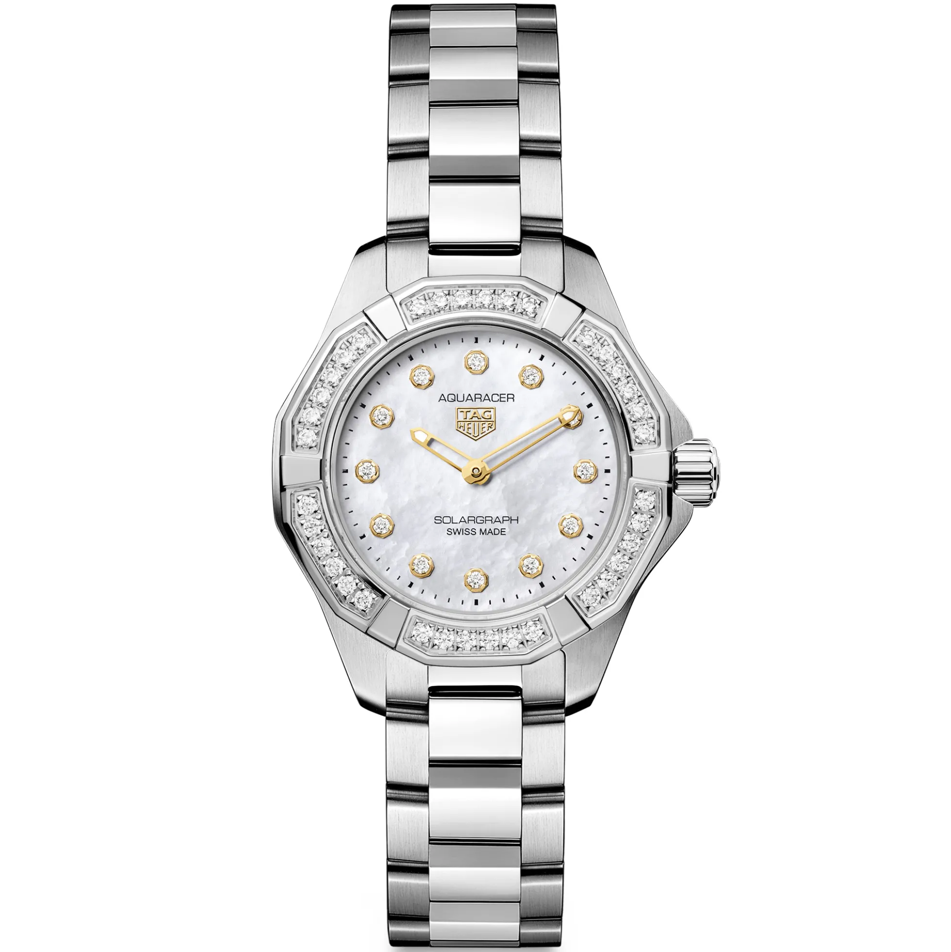 TAG Heuer Aquaracer Professional 100 Solargraph White Dial Watch, 28mm