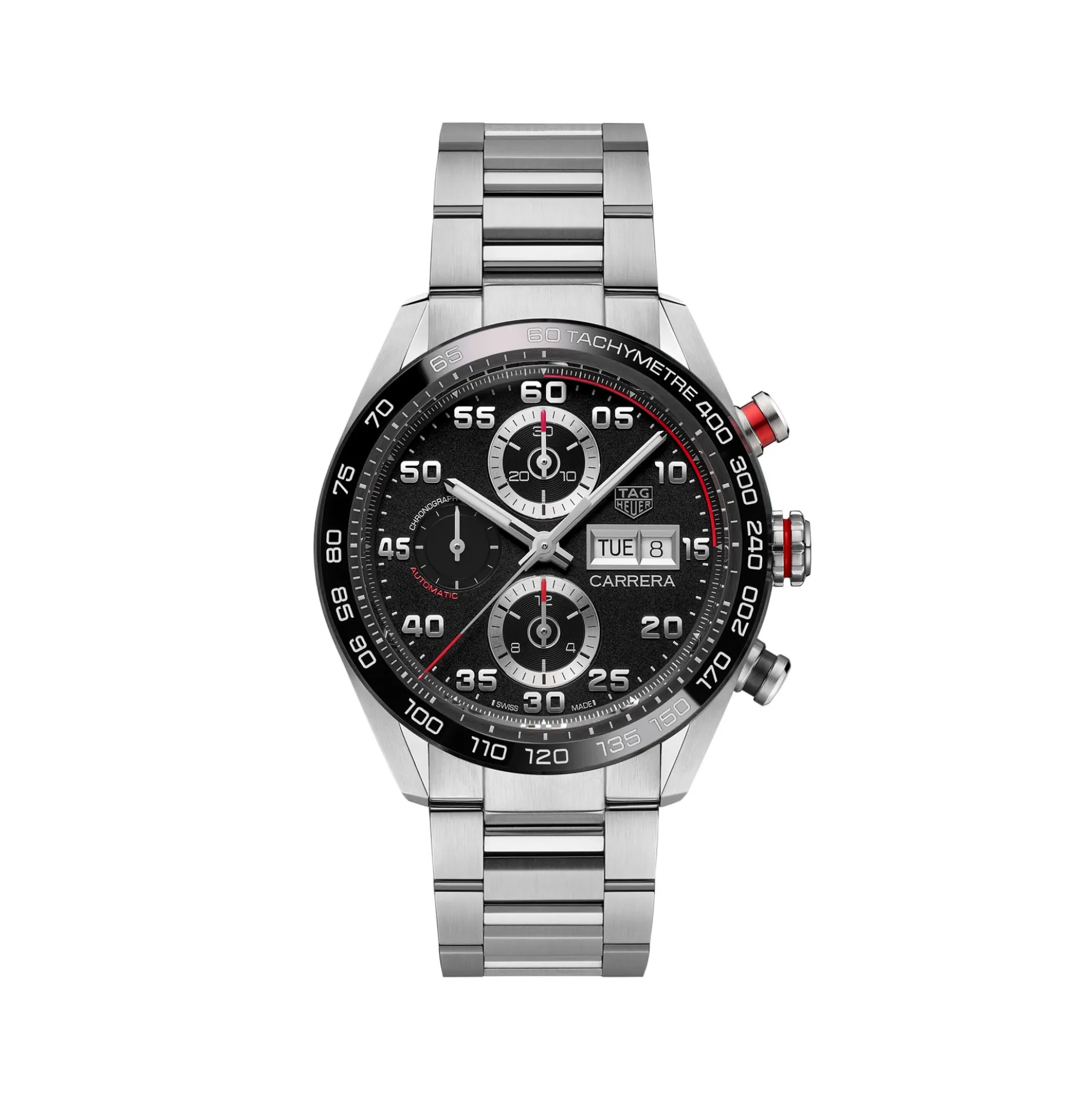TAG Heuer Carrera Calibre 16 Watch Steel Case Black Dial, 44mm