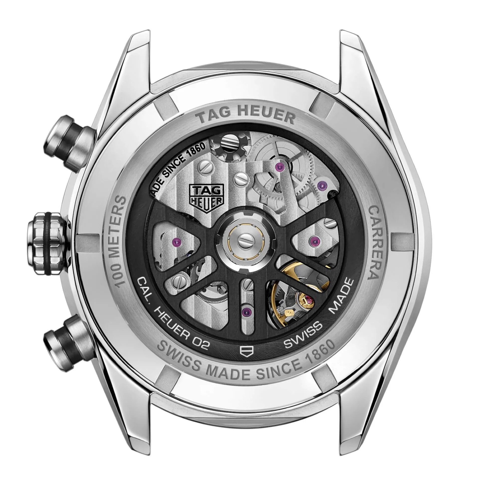 TAG Heuer Carrera Chronograph Watch Blue Dial Brown Leather Strap, 44mm