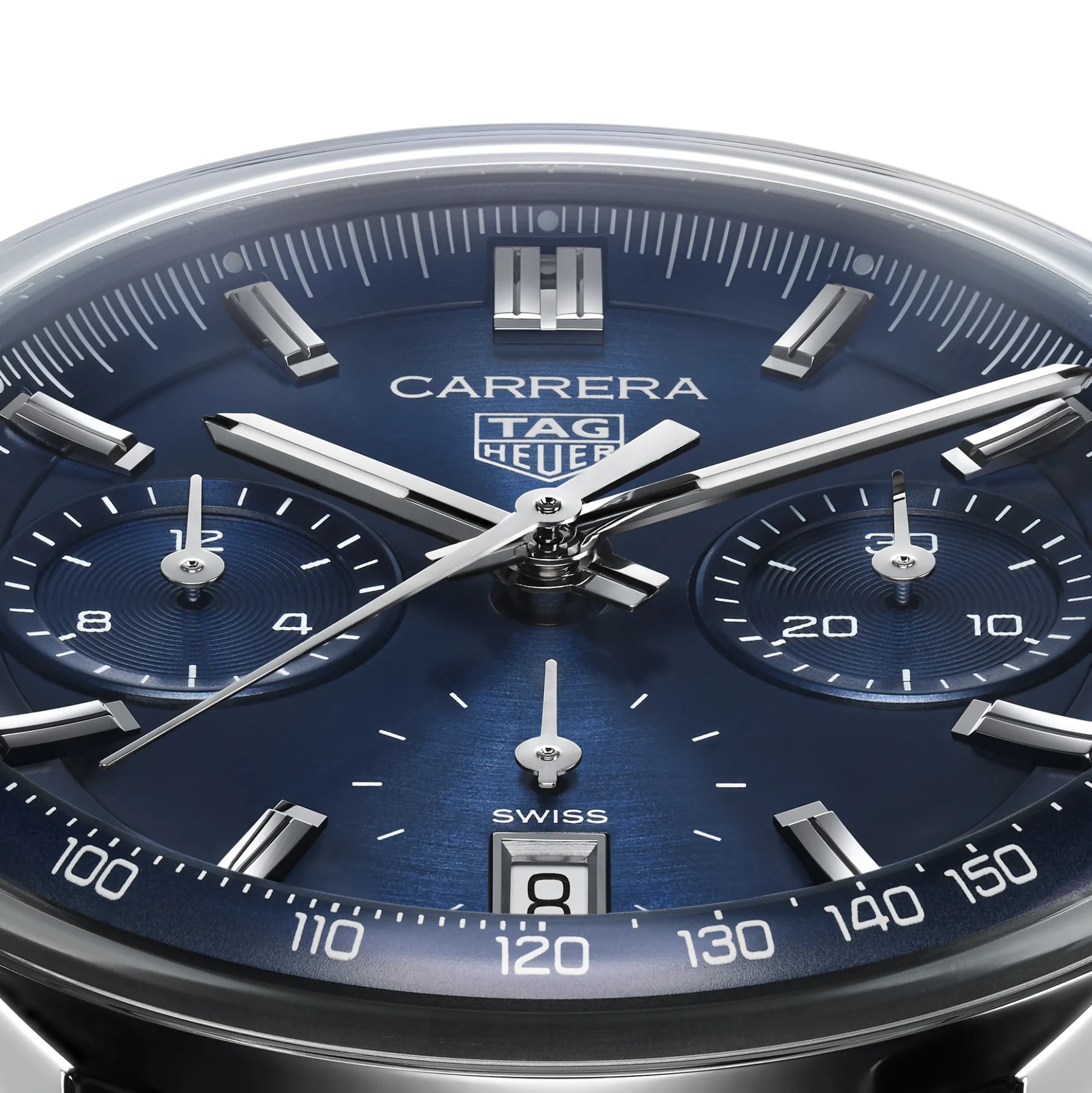 TAG Heuer Carrera Chronograph Watch Steel Case Blue Dial, 39mm