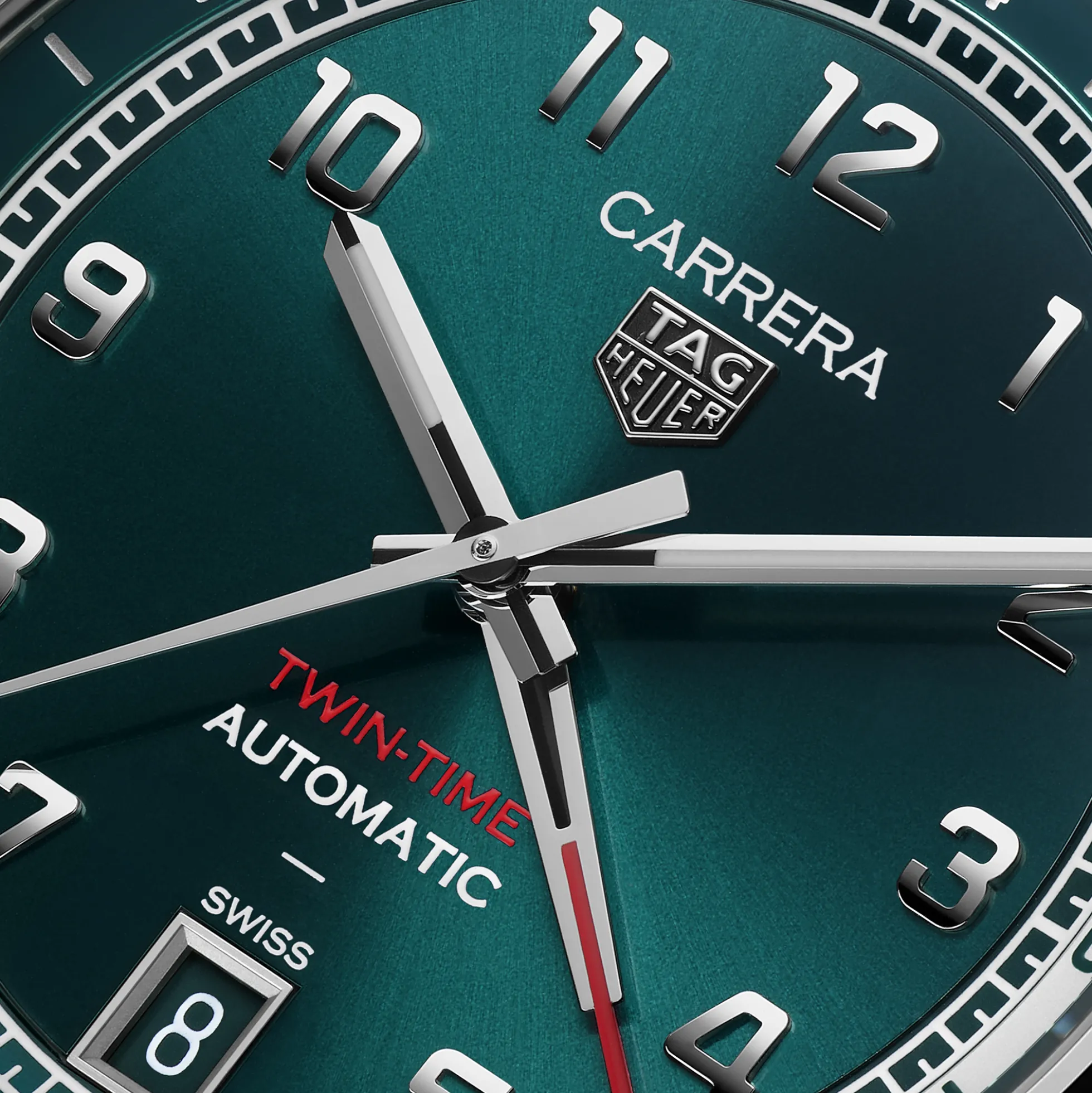 TAG Heuer Carrera Date Twin-Time Green Dial Watch, 41mm