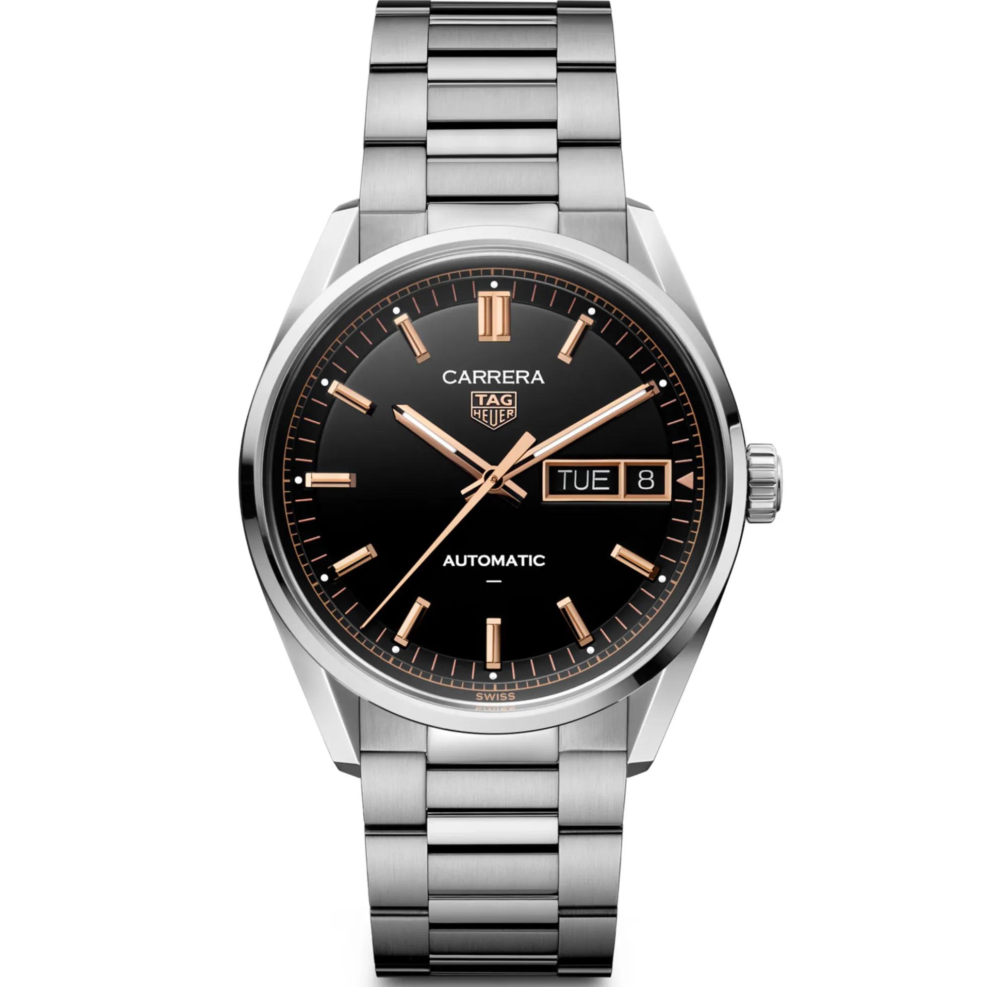 TAG Heuer Carrera Day-Date Black Dial Watch, 41mm
