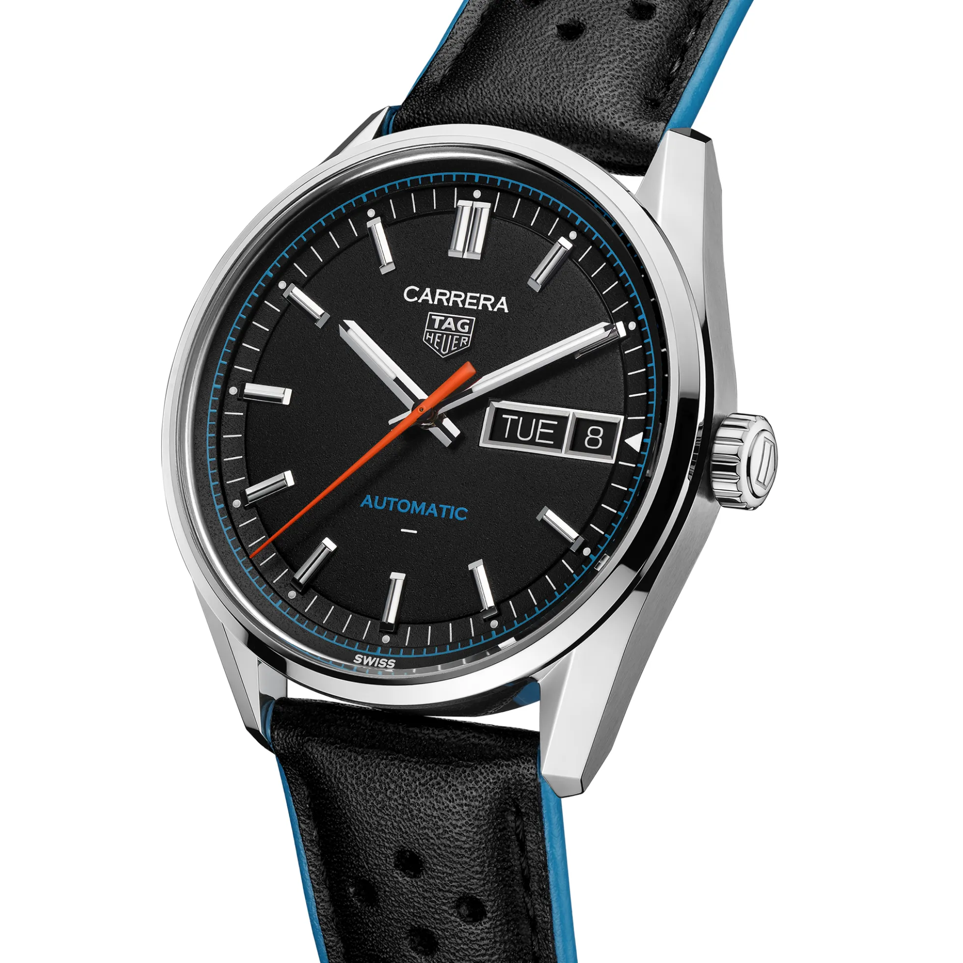 TAG Heuer Carrera Day-Date Black Dial Watch, 41mm