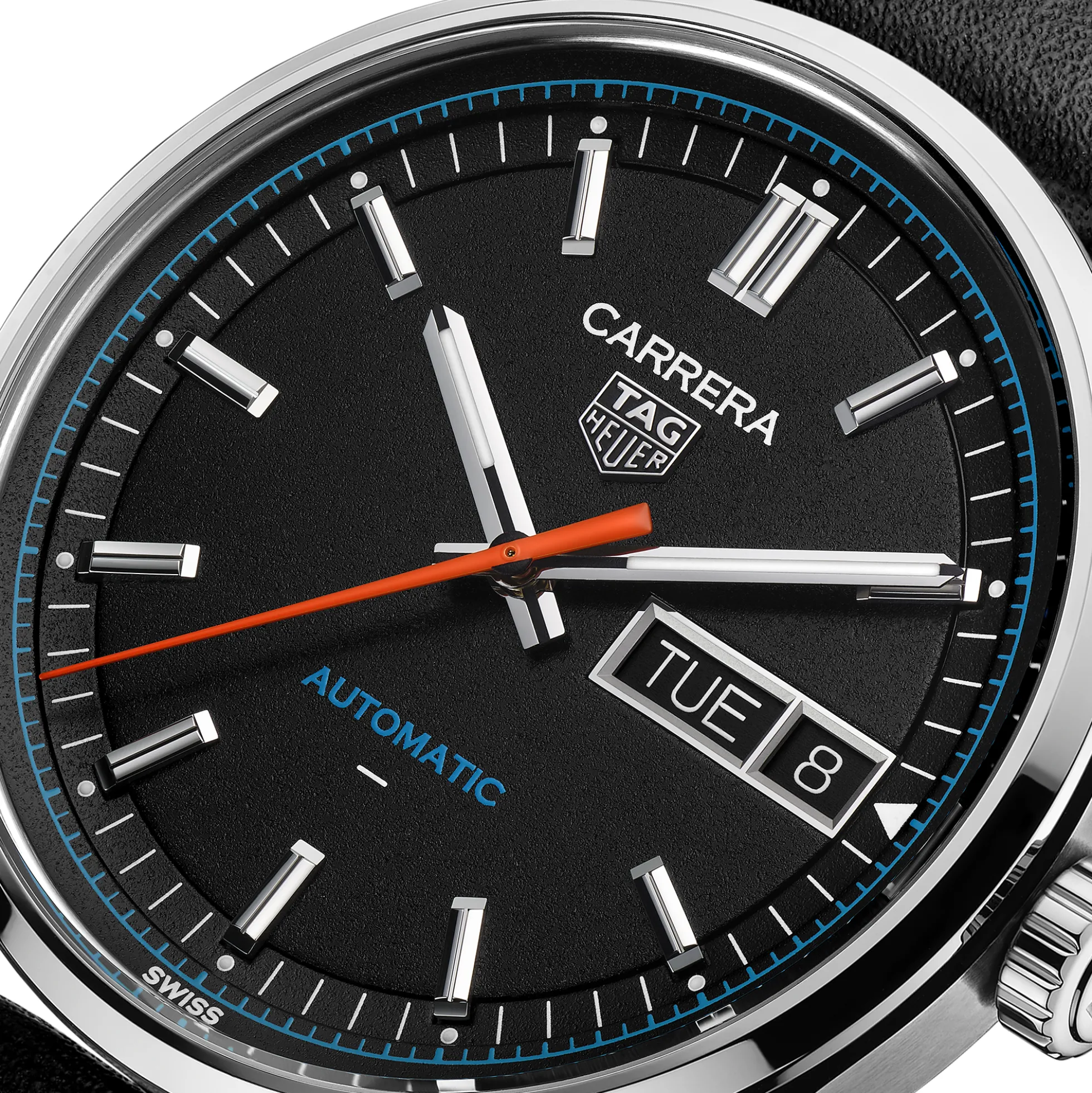 TAG Heuer Carrera Day-Date Black Dial Watch, 41mm