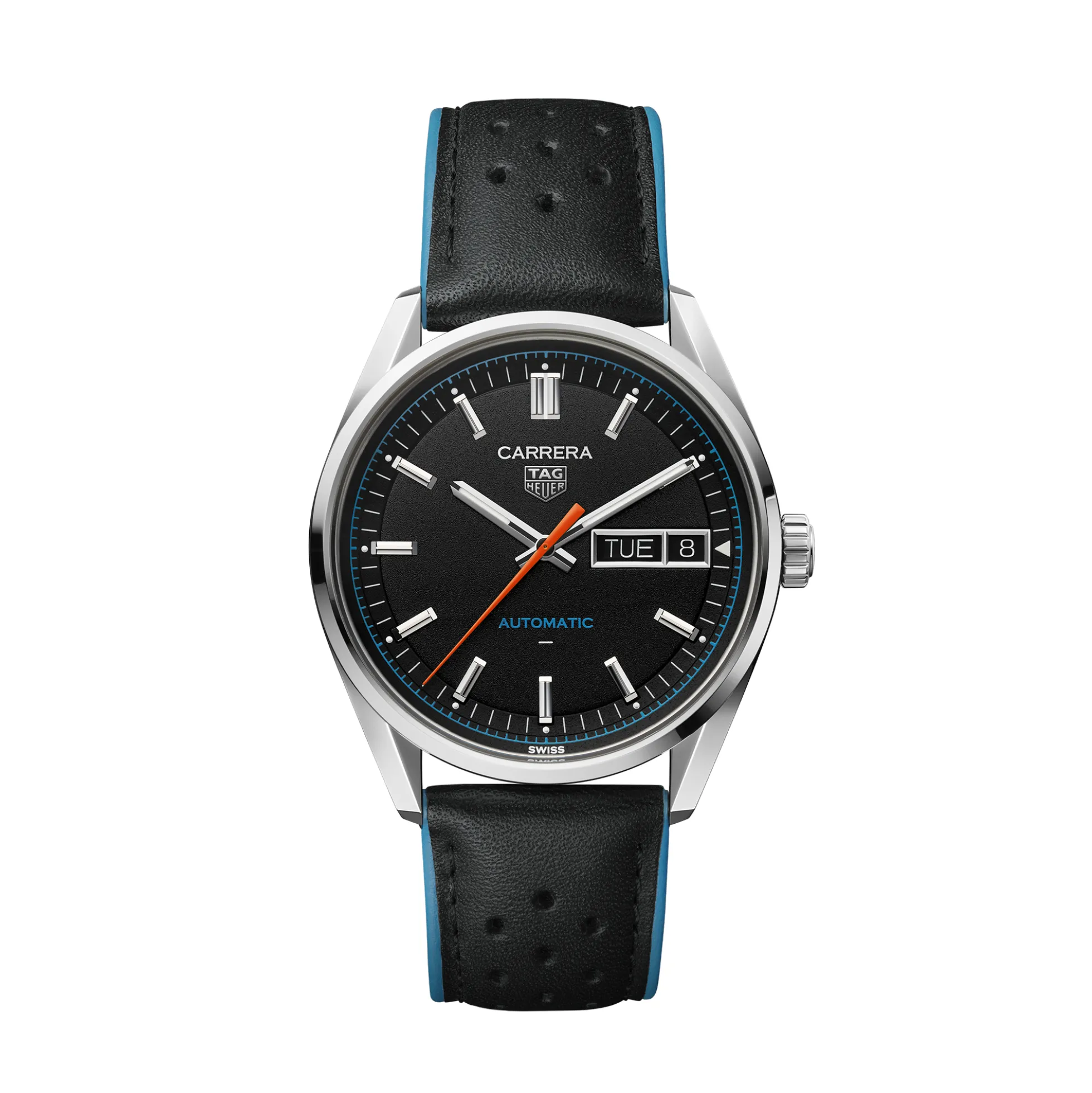 TAG Heuer Carrera Day-Date Black Dial Watch, 41mm