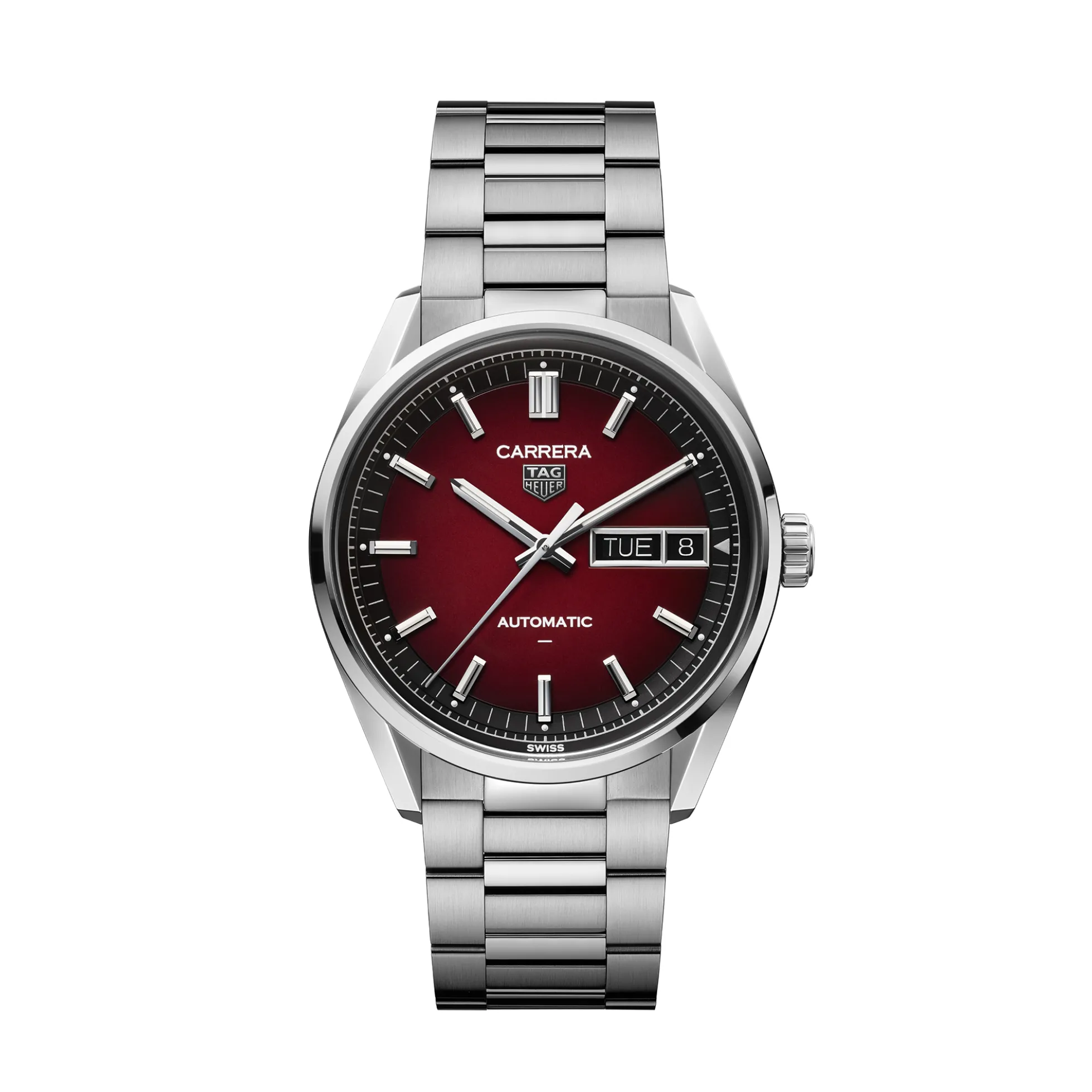 TAG Heuer Carrera Day-Date Red Dial Watch, 41mm