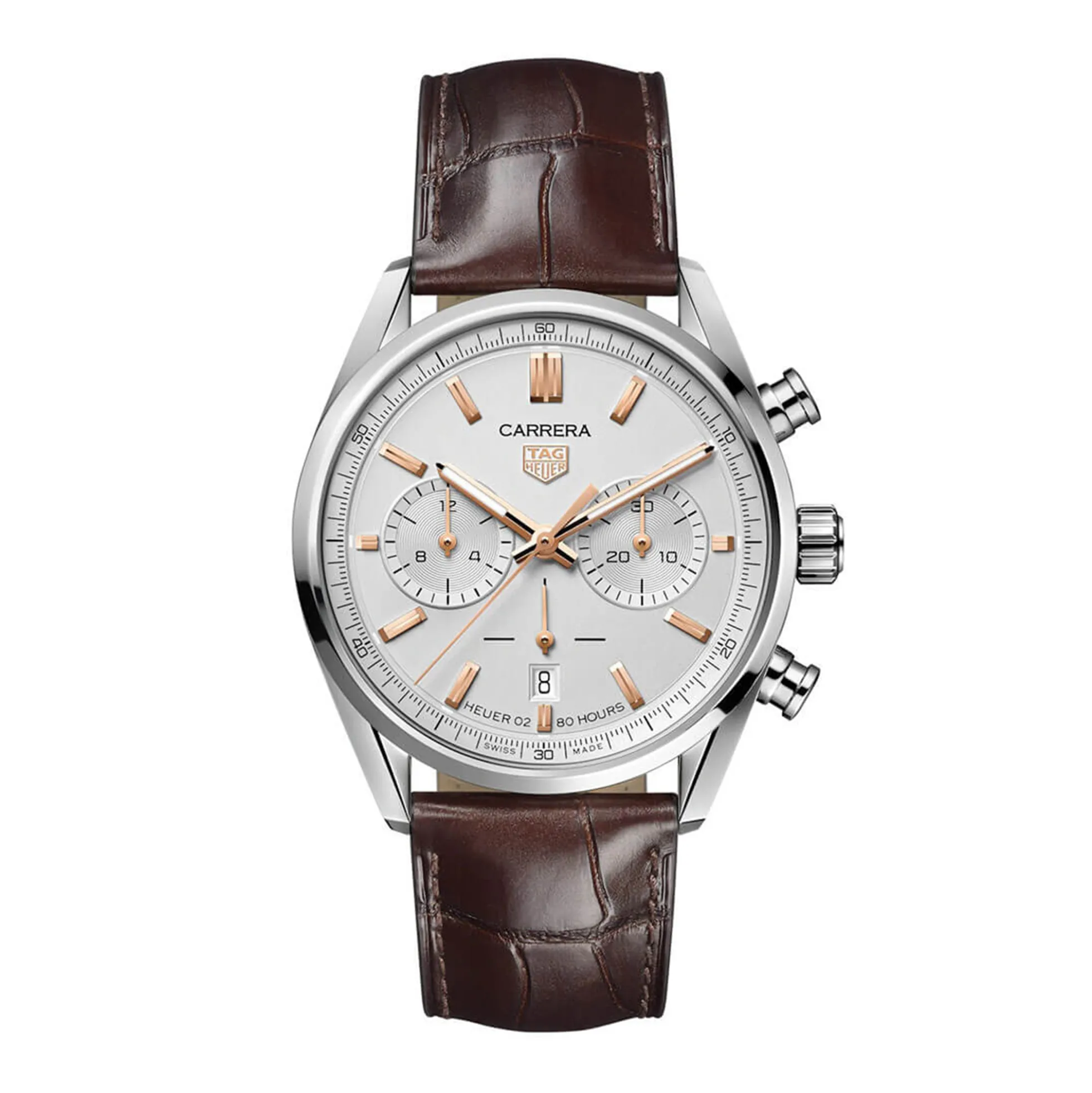 TAG Heuer Carrera Heuer 02 Automatic Mens Grey Leather Chronograph Watch