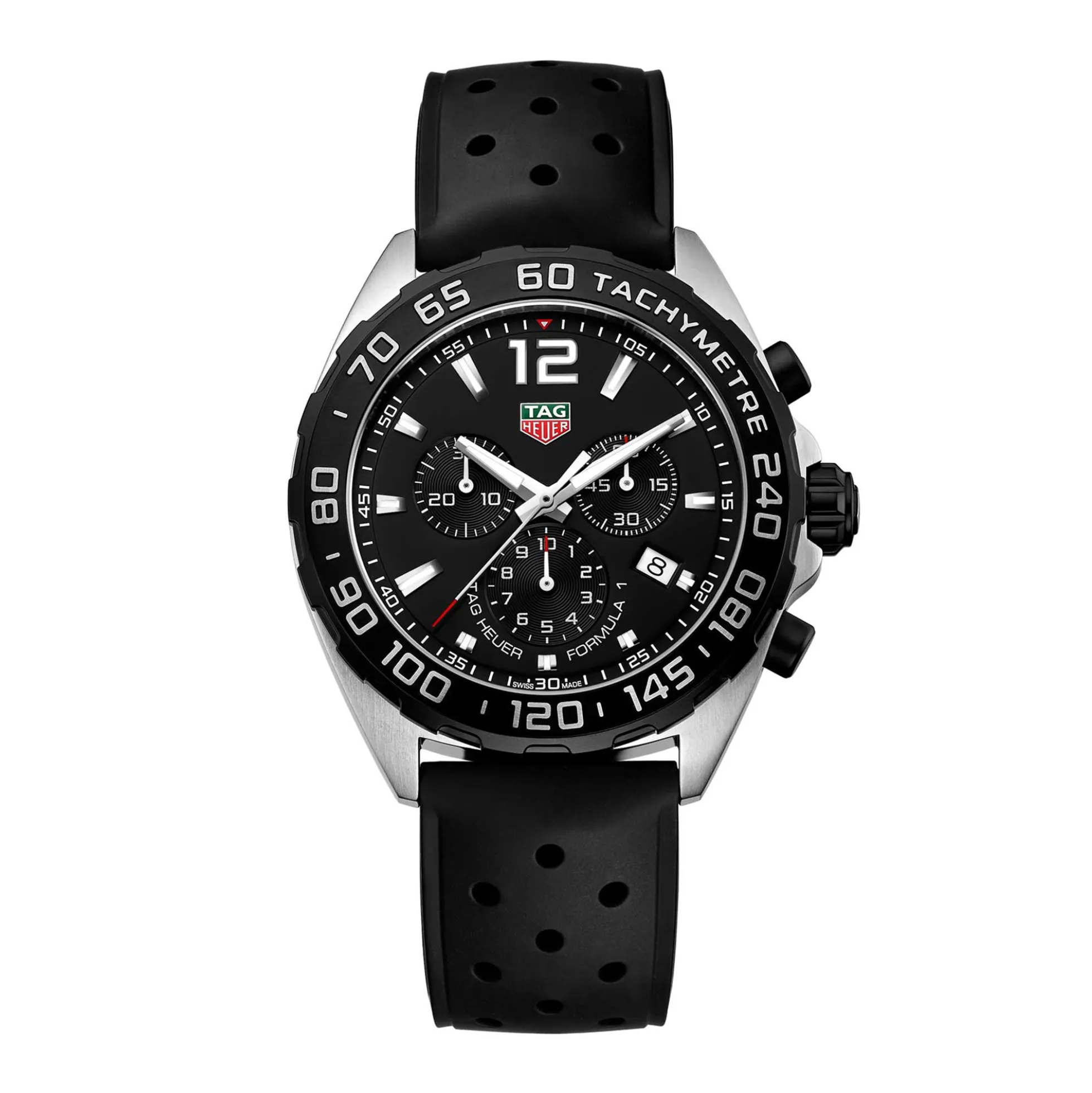 TAG Heuer Formula 1 Quartz Mens Black Rubber Chronograph Watch
