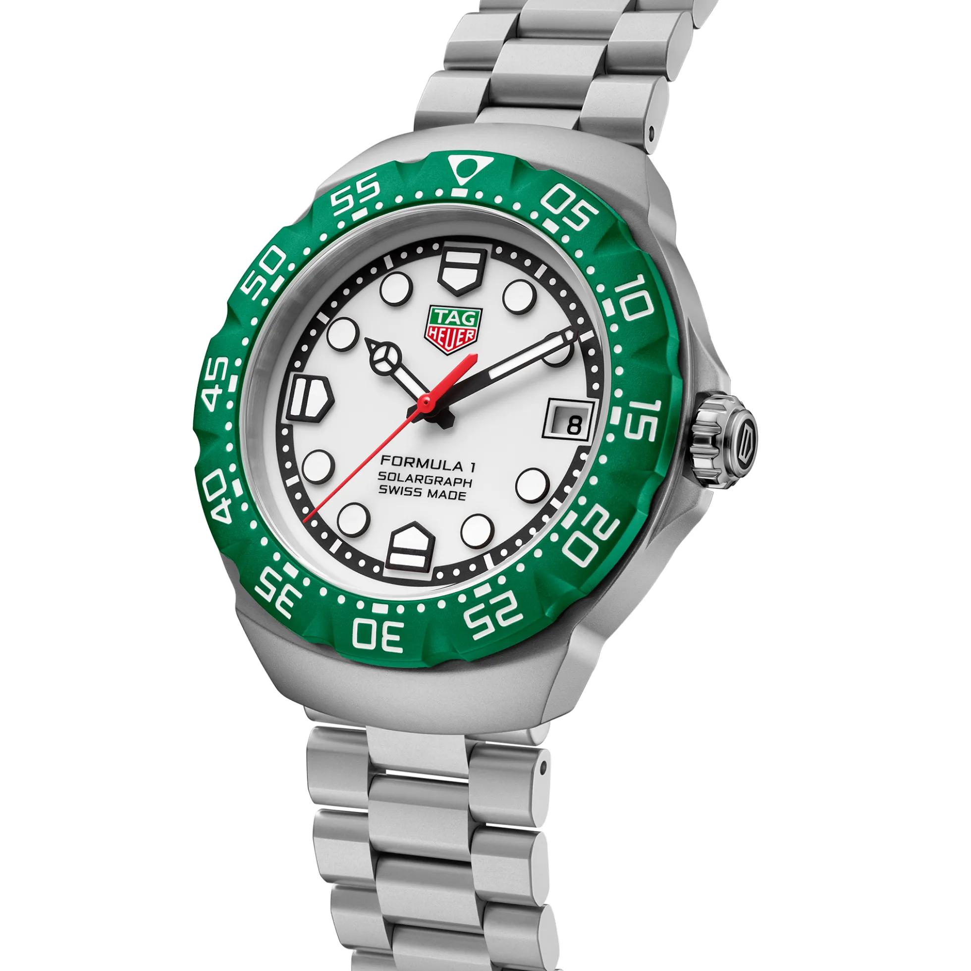TAG Heuer Formula 1 Solargraph White Dial Watch, 38mm