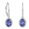 Tanzanite & Diamond Dangle Earrings 14K