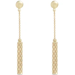 Toscano Beaded Cylinder Dangle Earrings, 14K Yellow Gold