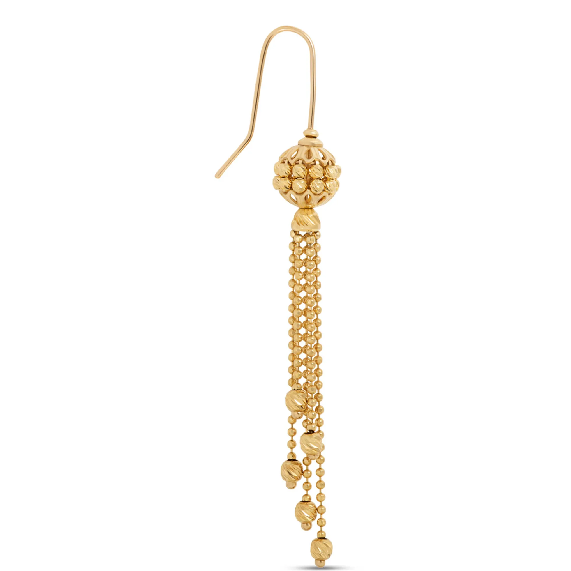 Toscano Beaded Dangle Earrings With Tassels, 14K Yellow Gold