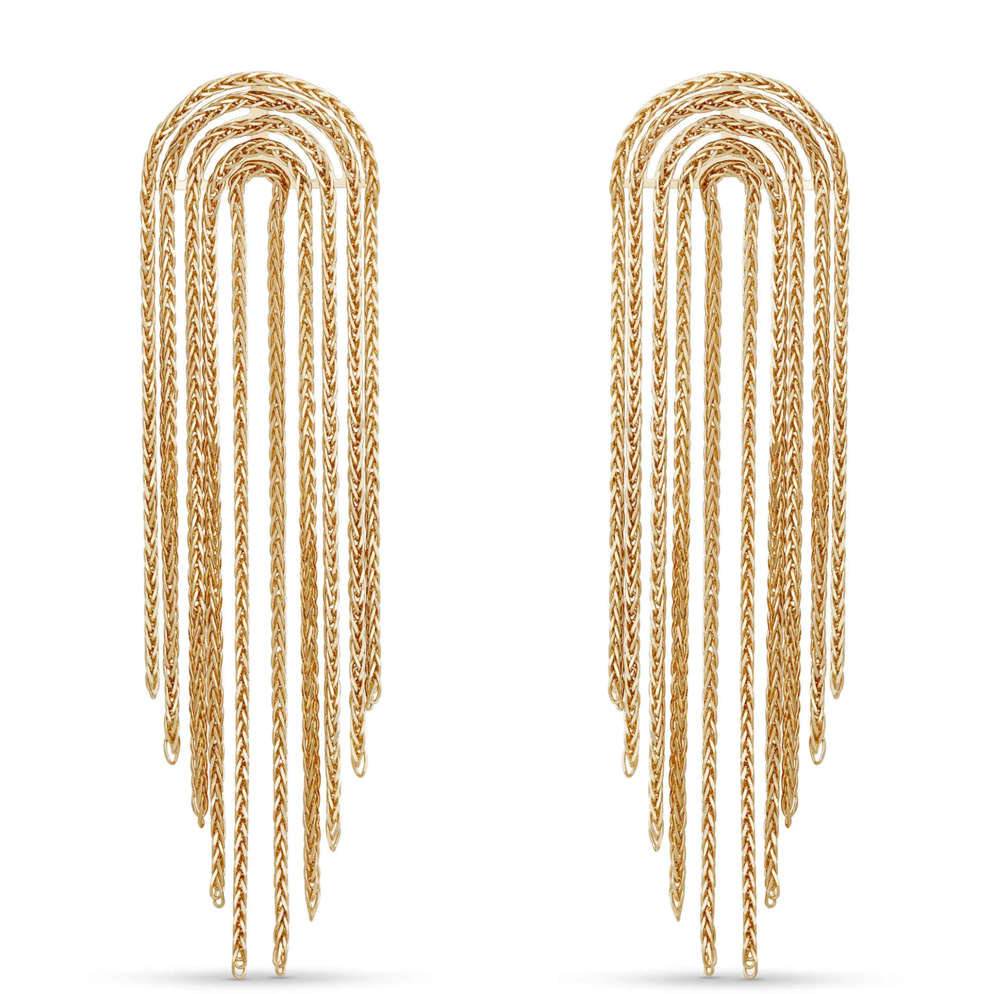 Toscano Chain Dangle Arch Earrings, 14K Yellow Gold