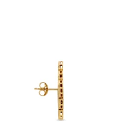 Toscano Checkerboard Post Earrings, 14K Yellow Gold
