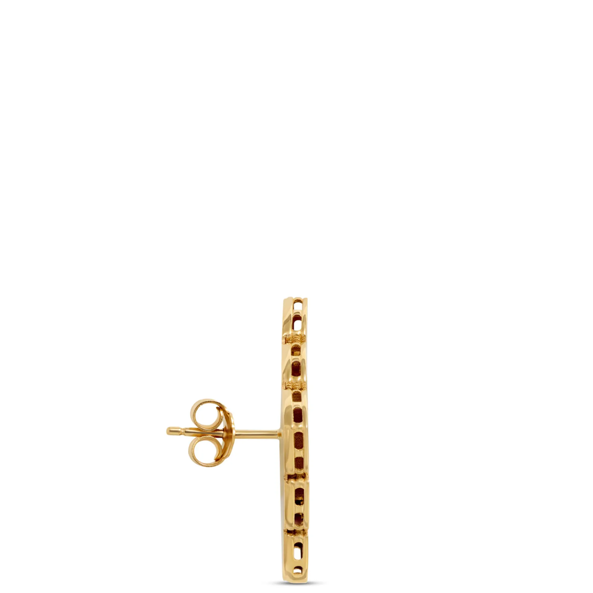 Toscano Checkerboard Post Earrings, 14K Yellow Gold