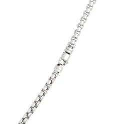 Toscano Classic Round Box Link Necklace, Sterling Silver