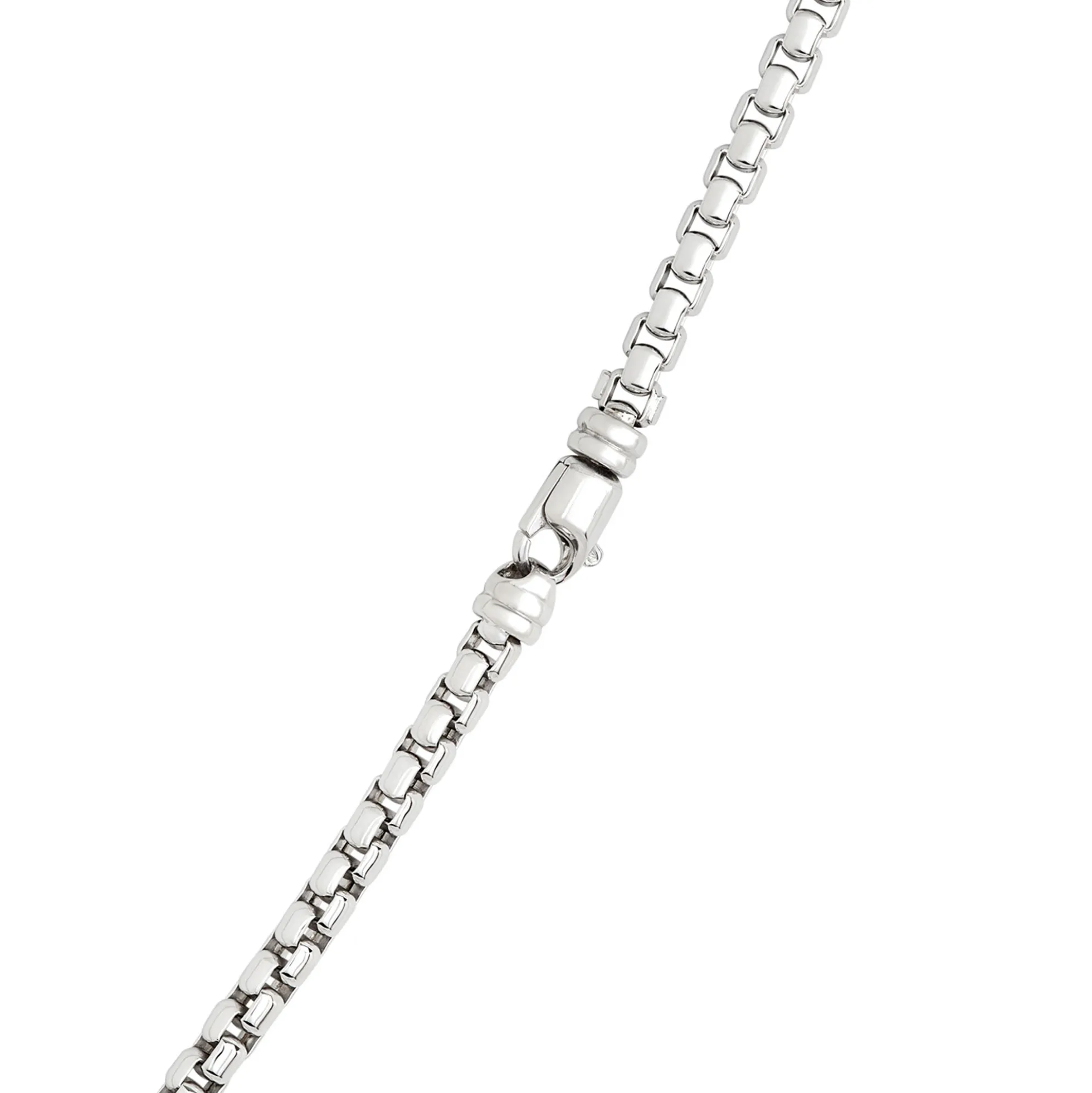 Toscano Classic Round Box Link Necklace, Sterling Silver