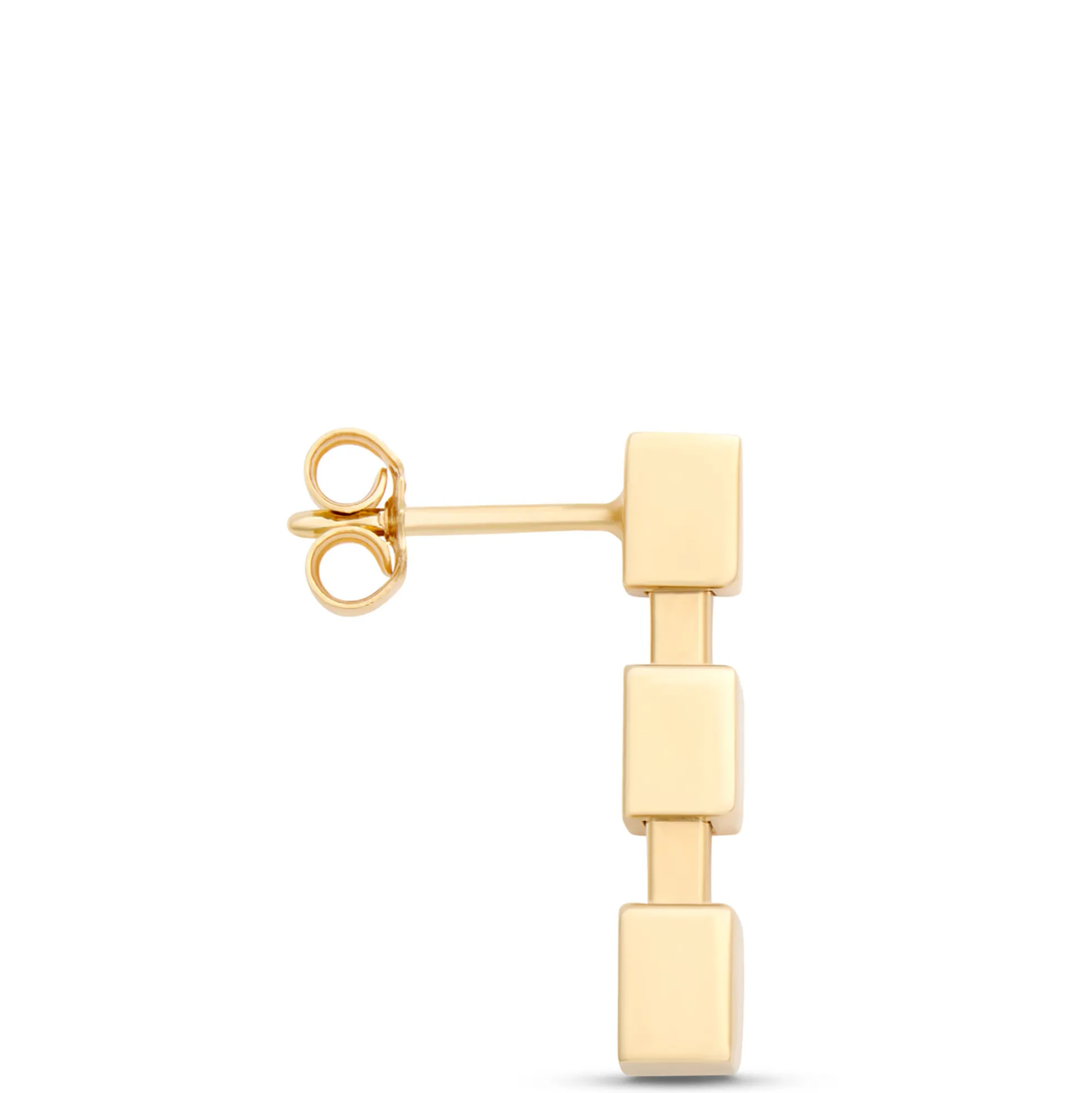 Toscano Cubic Linear Drop Earrings, 14K Yellow Gold