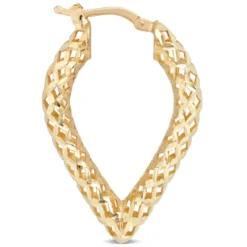 Toscano Diamond Cut Hoop Earrings, 14K Yellow Gold