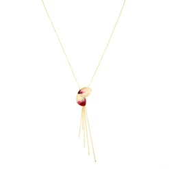 Toscano Enamel and Gold Petal Necklace, 14K Yellow Gold