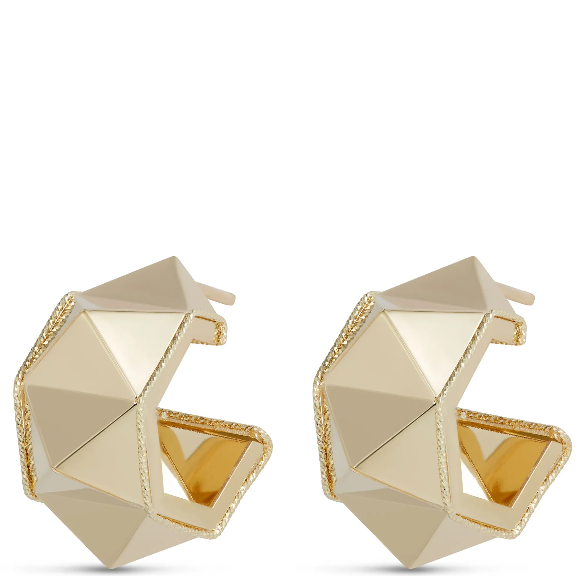 Toscano Faceted Ball Hoops, 14K Yellow Gold