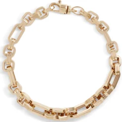 Toscano Fancy Link Bracelet with Spinning Clasp, 14K Yellow Gold