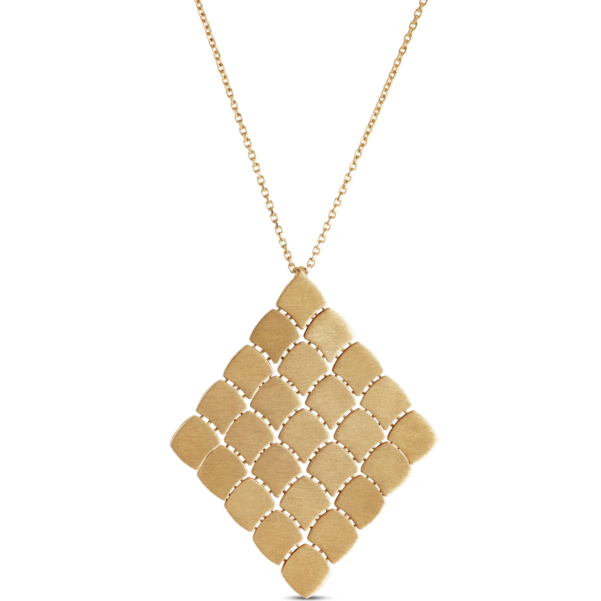 Toscano Flexy Checkerboard Malachite Pendant, 14K Yellow Gold