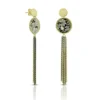 Toscano Floral Disc Earrings with Tassels 14K