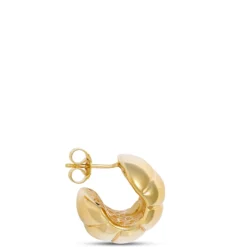 Toscano Fluted Cuff Hoops, 14K Yellow Gold