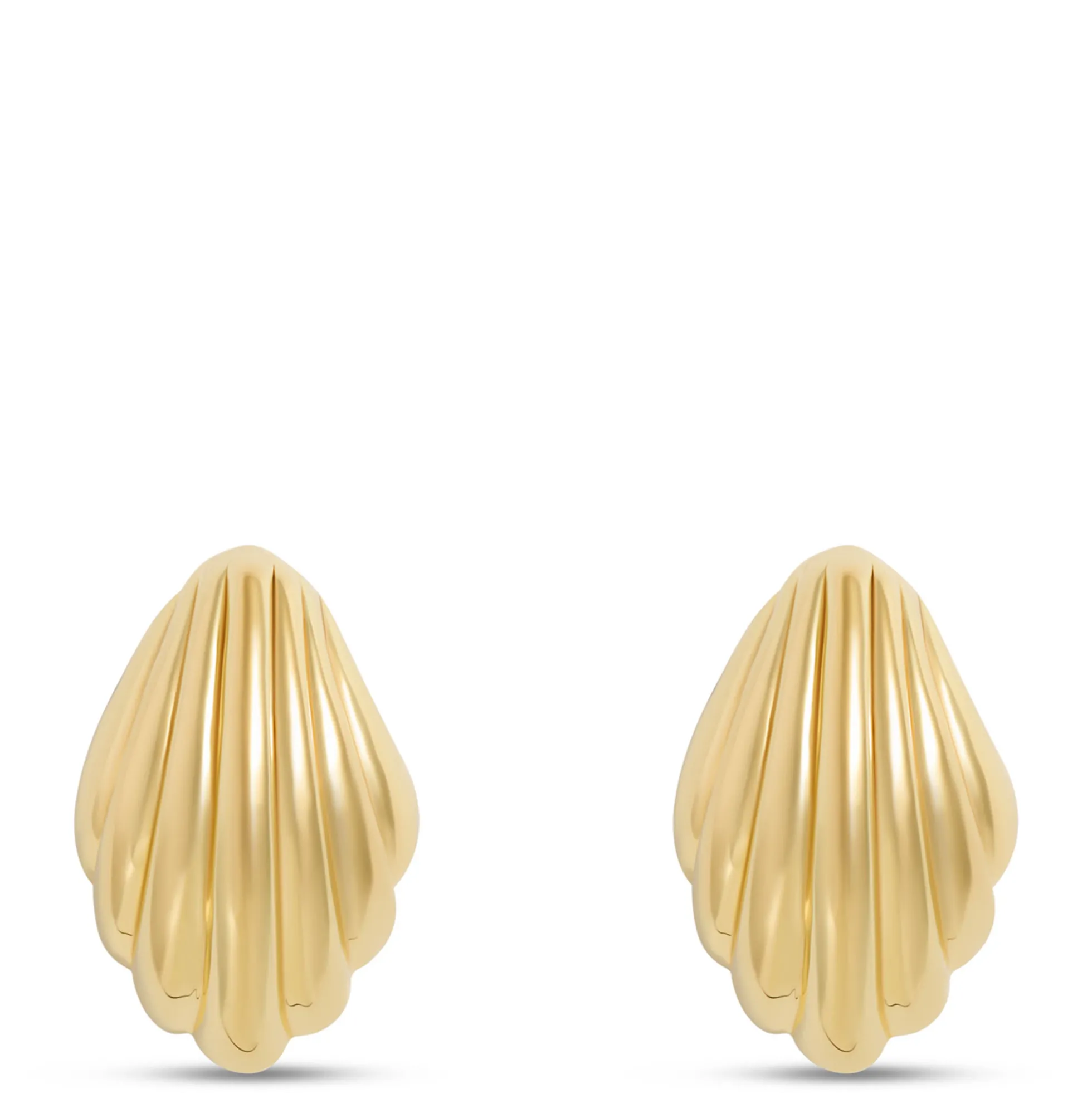 Toscano Fluted Earrings, 14K Yellow Gold