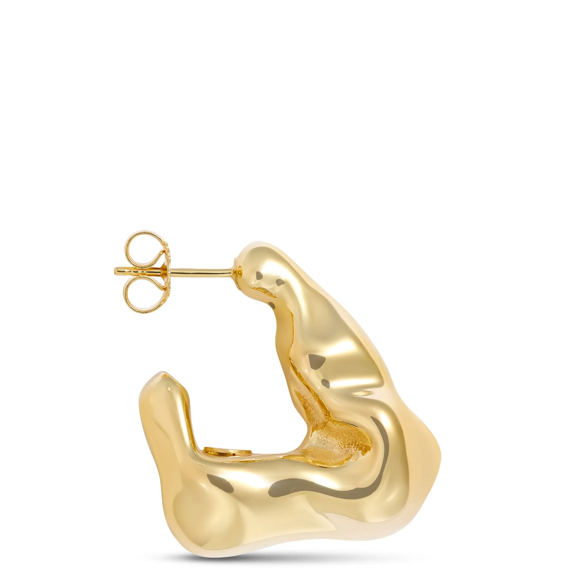 Toscano Freeform Hoop Earrings, 14K Yellow Gold