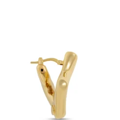 Toscano Front to Back Geo Shaped Hoops, 14K Yellow Gold