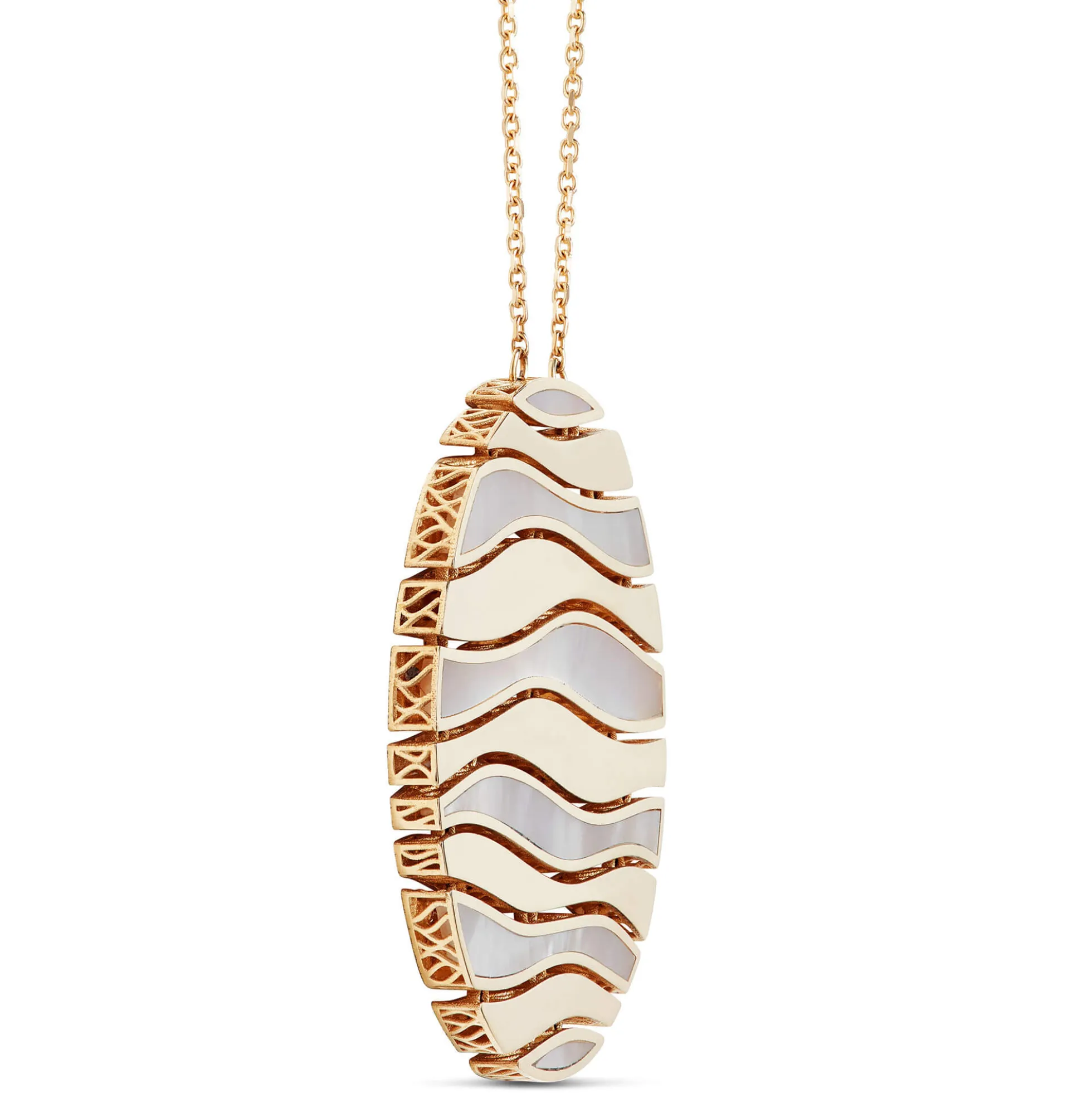 Toscano Gold and Mother-of-Pearl Necklace, 14K Yellow Gold