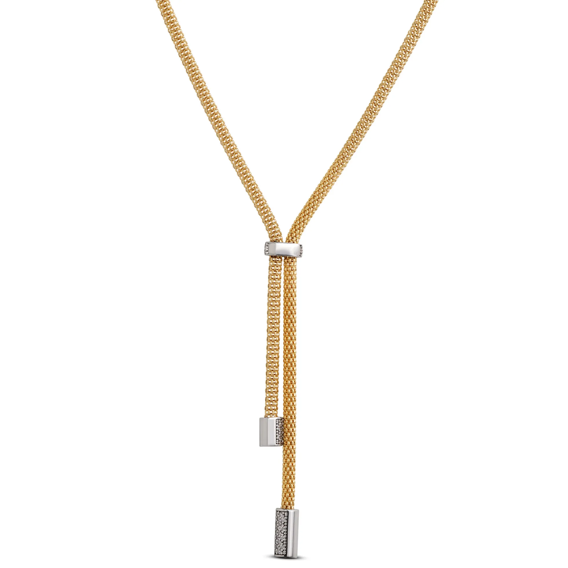 Toscano Gold Lariat Necklace, ⅔ Total Carat Weight, 18K Yellow Gold