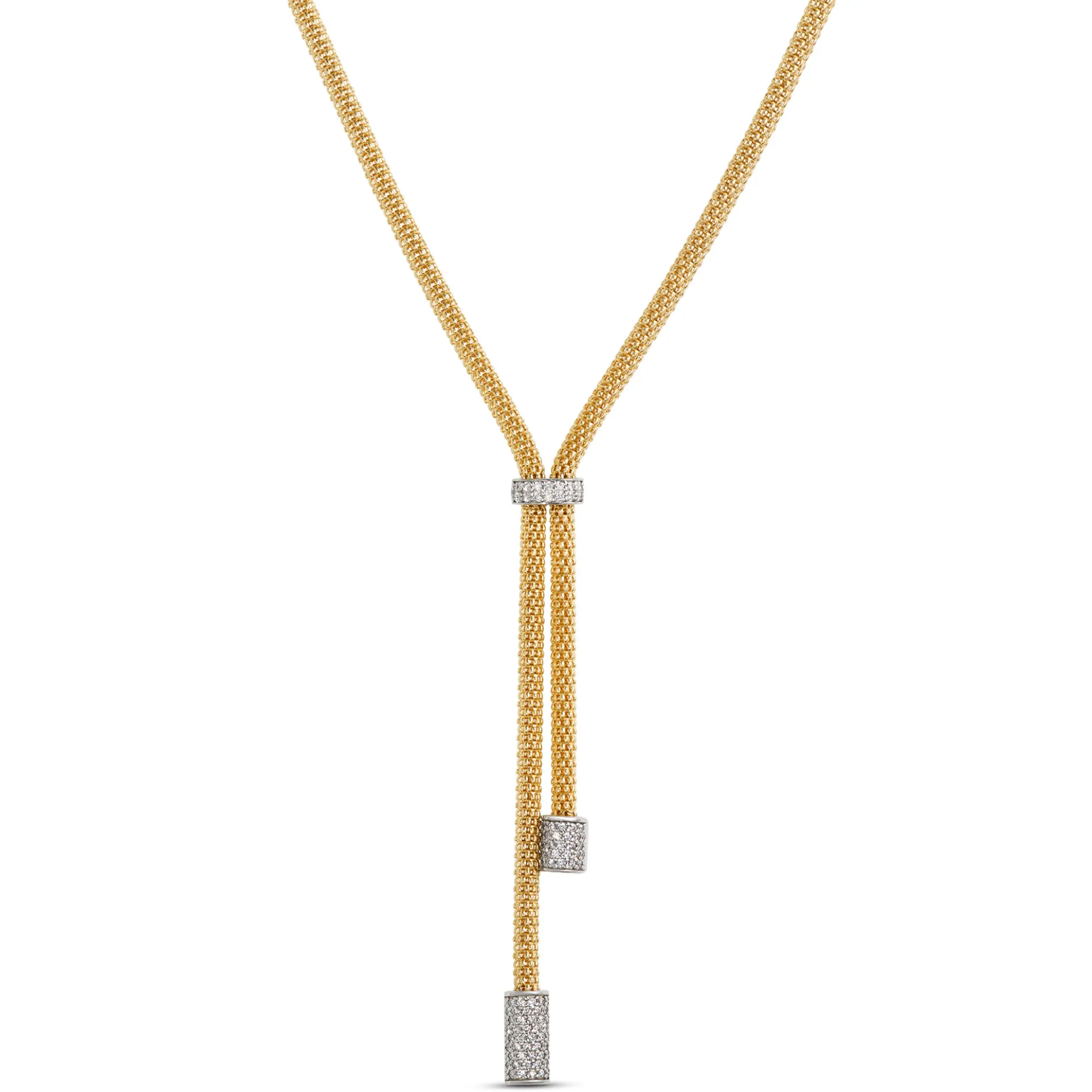 Toscano Gold Lariat Necklace, ⅔ Total Carat Weight, 18K Yellow Gold