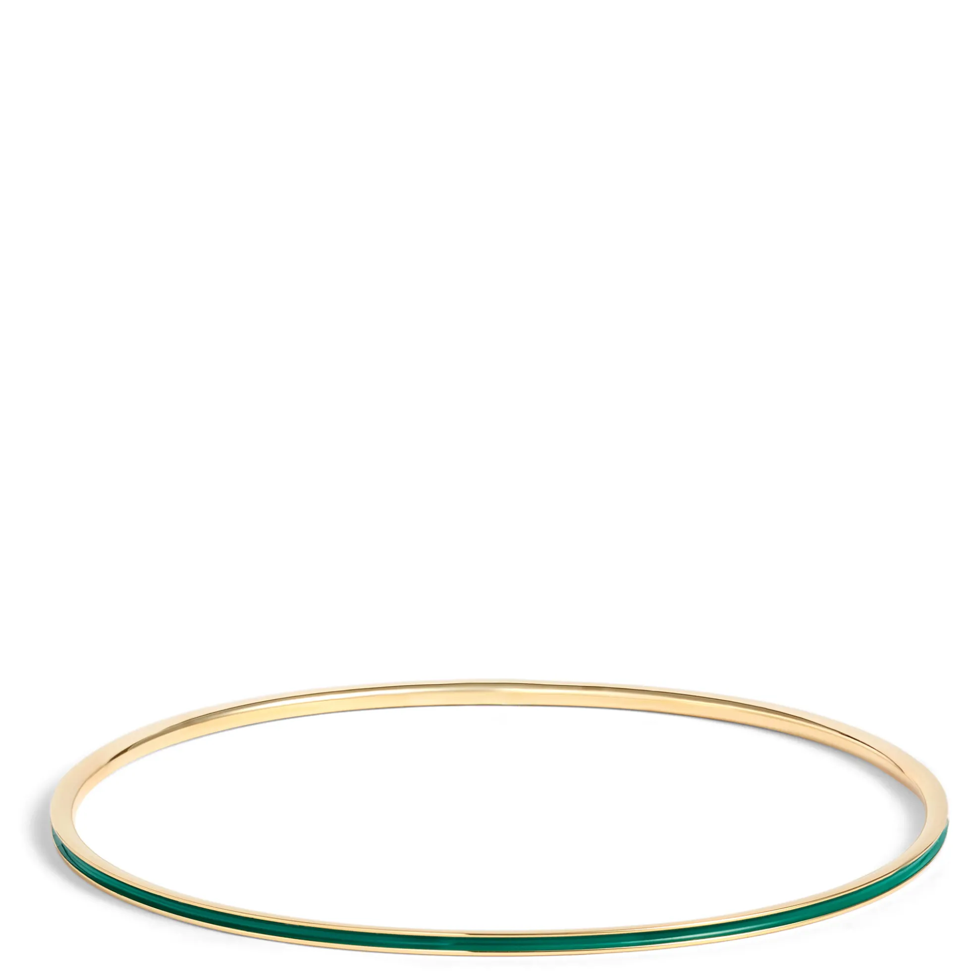 Toscano Green Enamel Slip On Bangle, 14K Yellow Gold