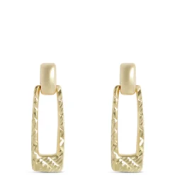 Toscano Hammered Door Knocker Earrings, 14K Yellow Gold